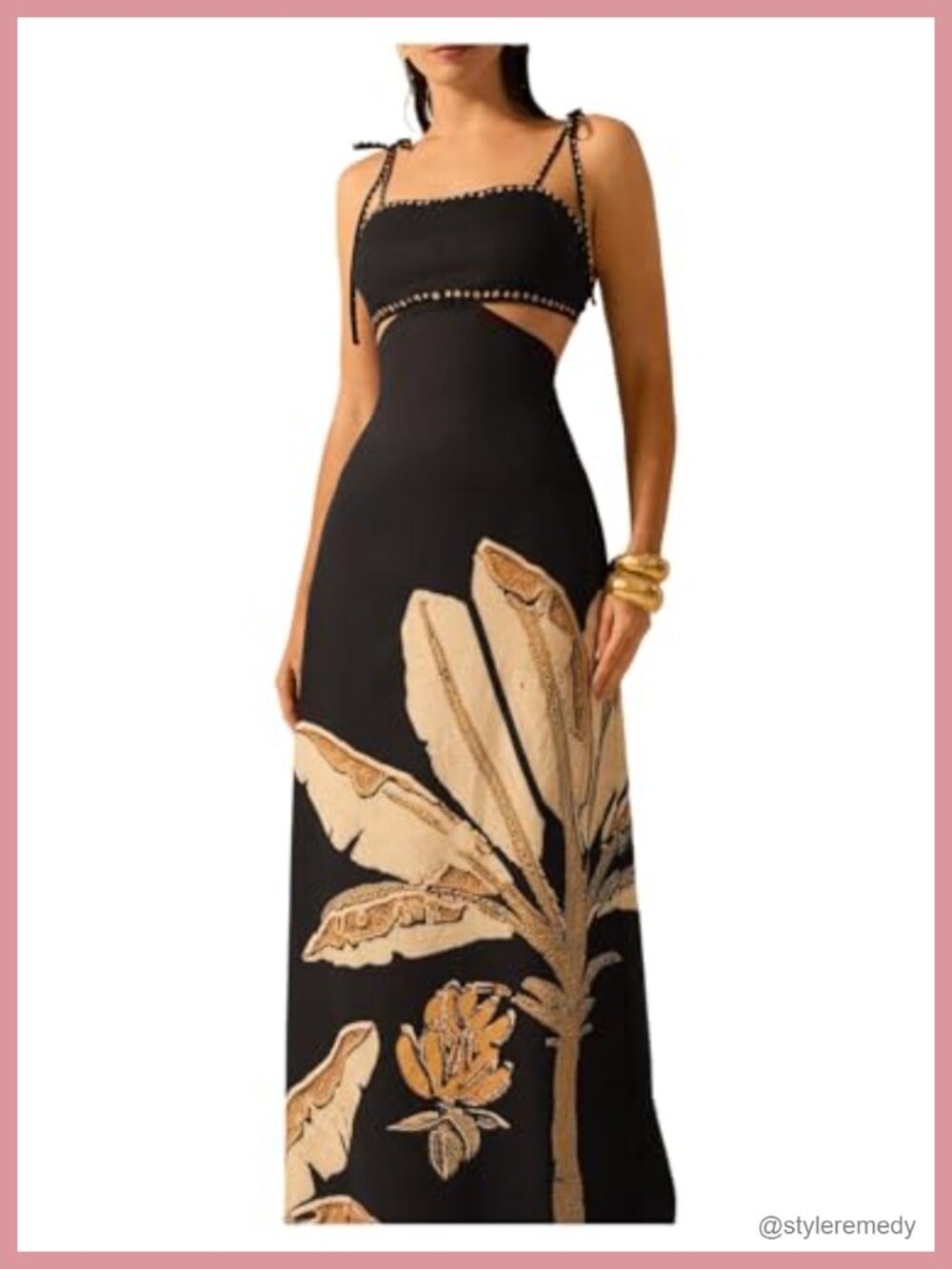 Women's Summer Maxi Dress Cut Out Backless Cami Sundress Sleeveless Tie Back